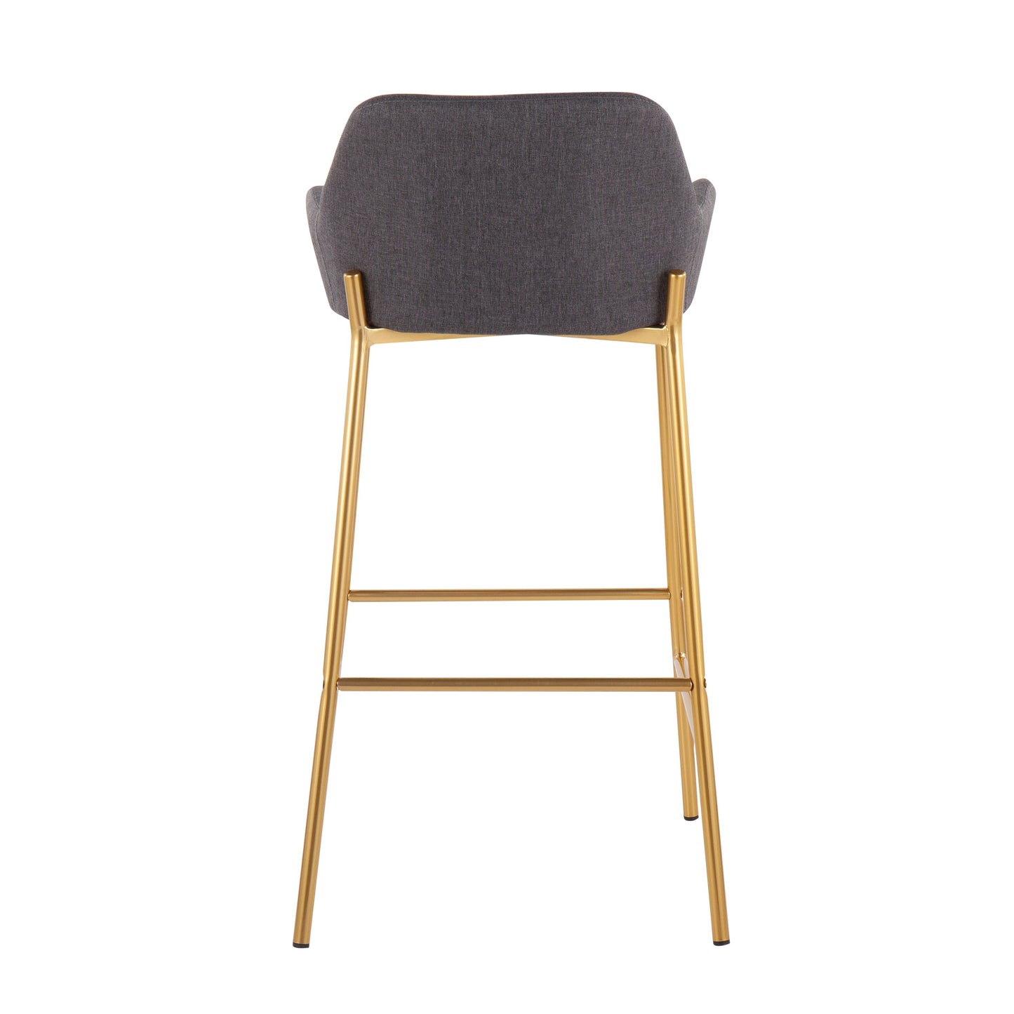 Daniella - Contemporary / Glam Fixed Height Bar Stool (Set of 2) - Gold / Charcoal