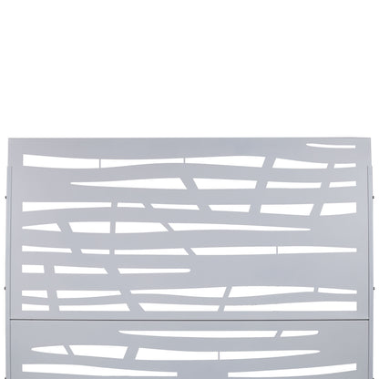 Outdoor & Indoor Privacy Screen Metal Privacy Screen, Freestanding Decorative Screen For Deck Balcony Patio - White