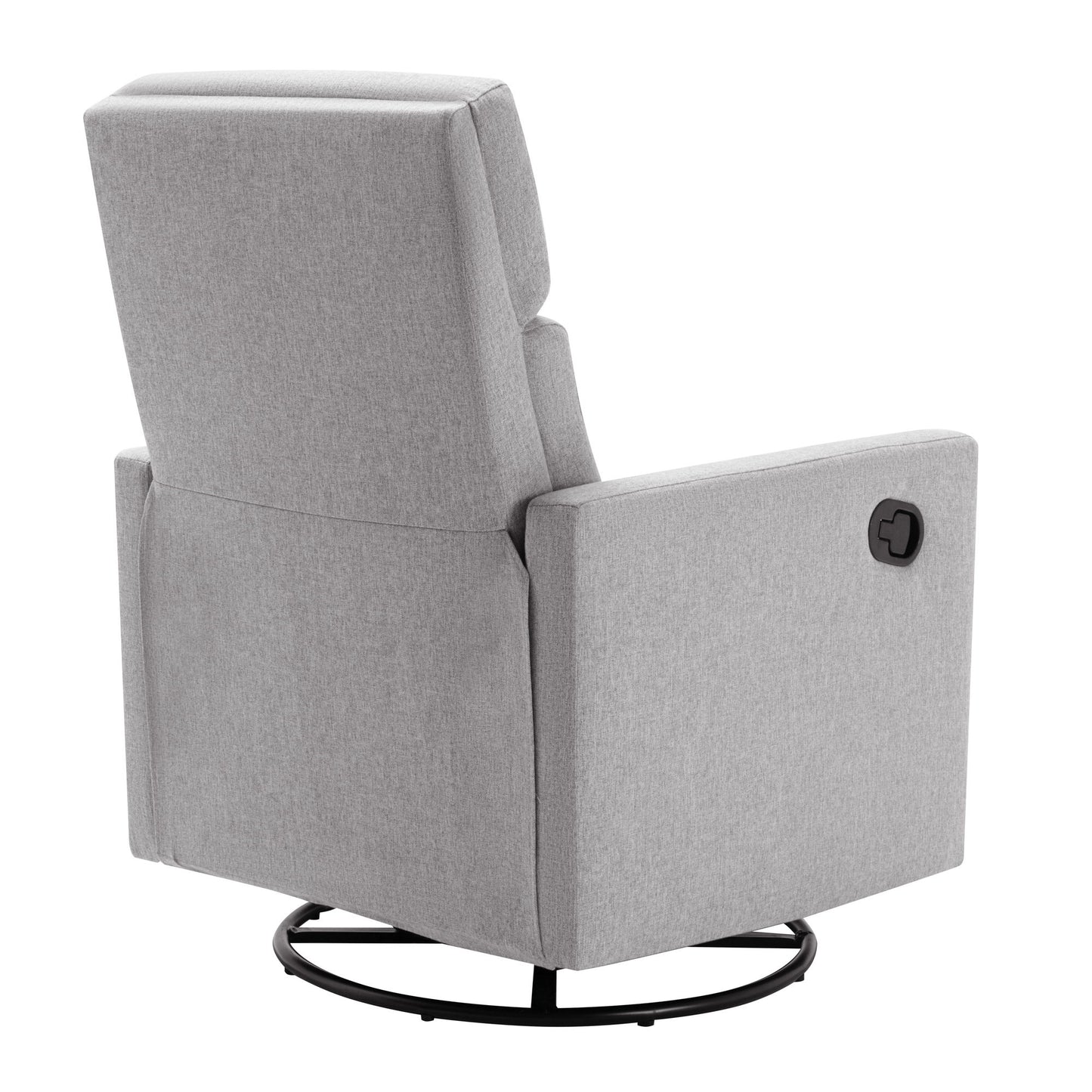 Modern Upholstered Rocker Nursery Chair Plush Seating Glider Swivel Recliner Chair - Gray