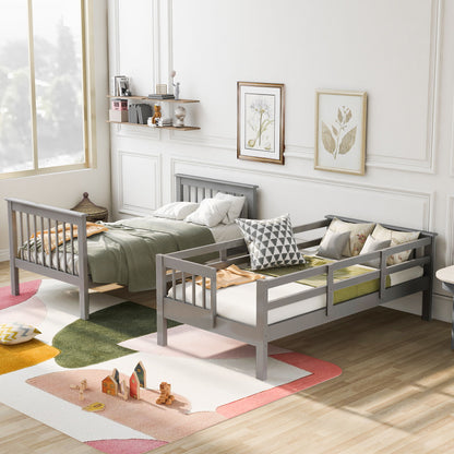 Stairway Twin Over Twin Bunk Bed With Storage And Guard Rail For Bedroom - Gray