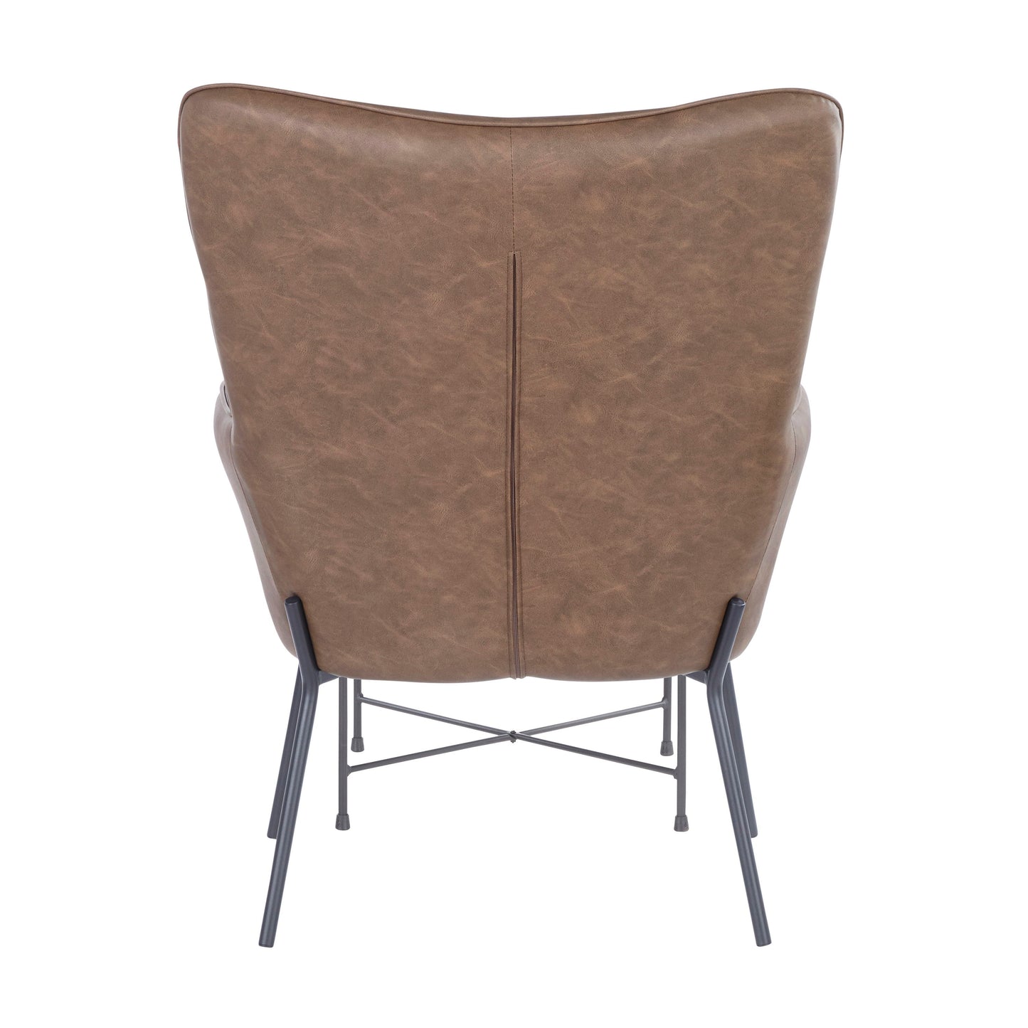 Izzy - Industrial Lounge Chair / Ottoman Set - Black / Espresso