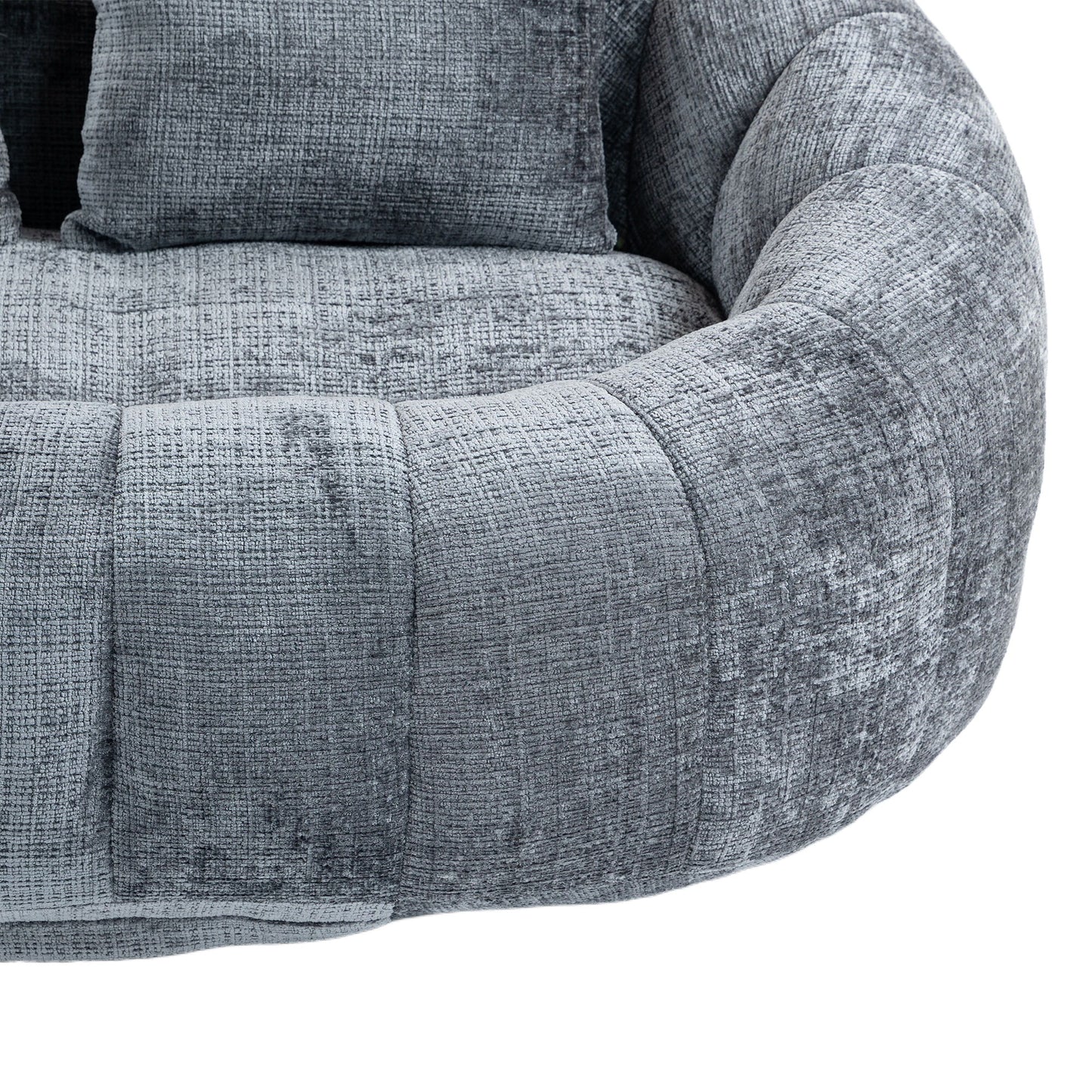 Contemporary Bean Bag Sofa Lazy Sofa Durable Comfort Lounger For Indoor & Outdoor Use - Gray