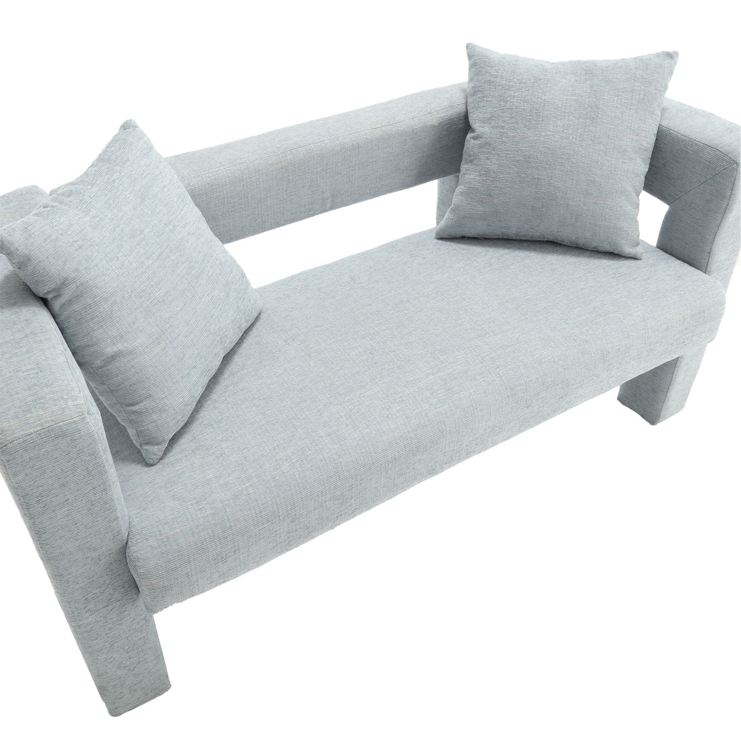 Modern Loveseat Sofa, Comfy Upholstered 2 Seater Sofa - Mint Green