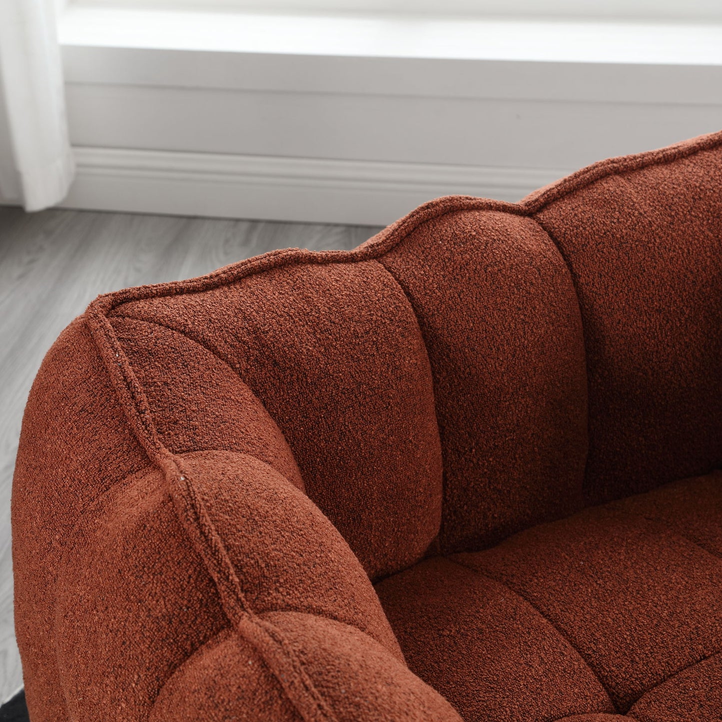 Soft Bean Bag Chair With High Resilient Foam (Chips) - Red / Brown