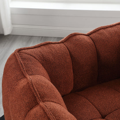 Soft Bean Bag Chair With High Resilient Foam (Chips) - Red / Brown