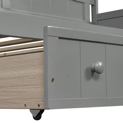 Twin Daybed With 2 Drawers, Sofa Bed For Bedroom Living Room, No Box Spring Needed - Gray