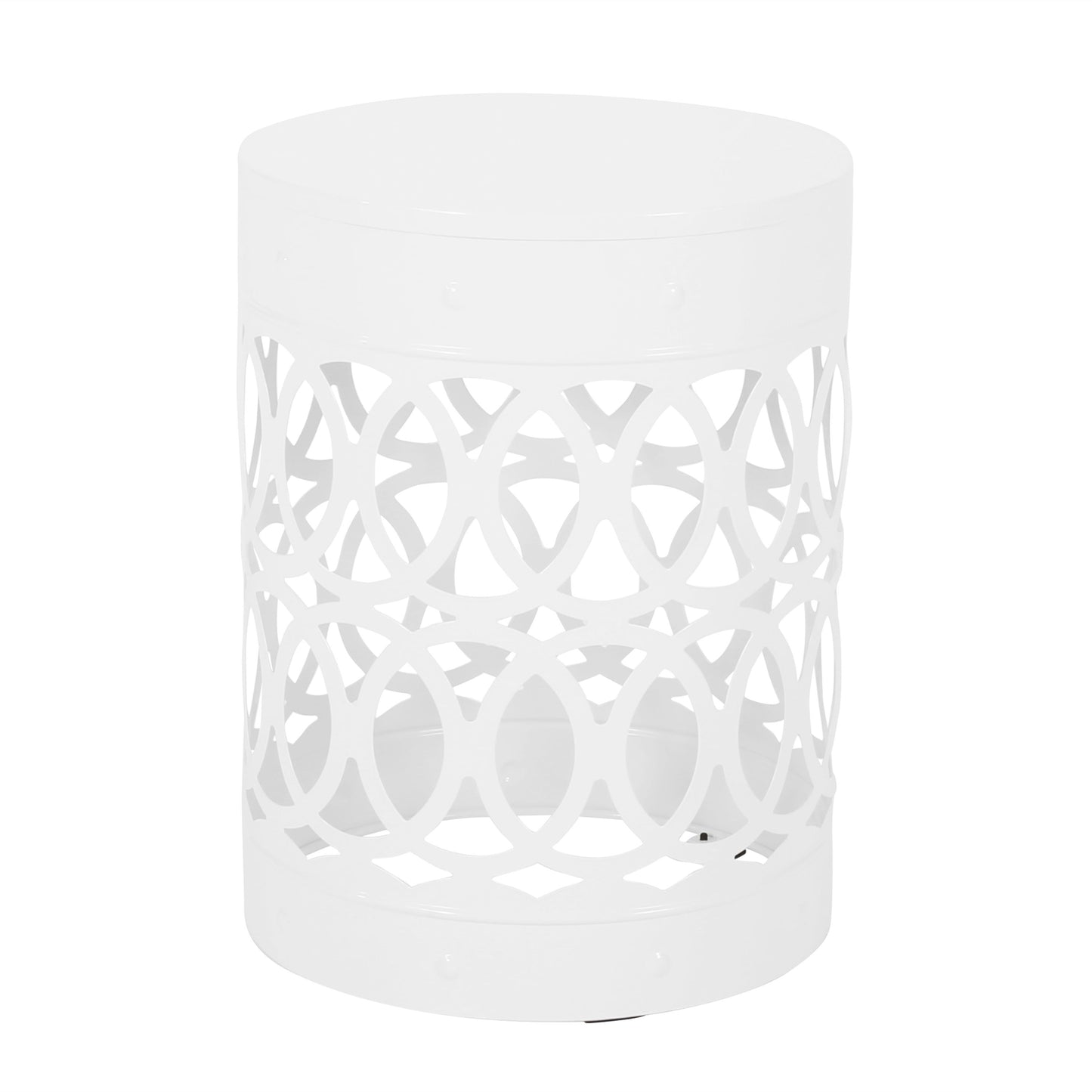 Outdoor Metal End Table Large - White