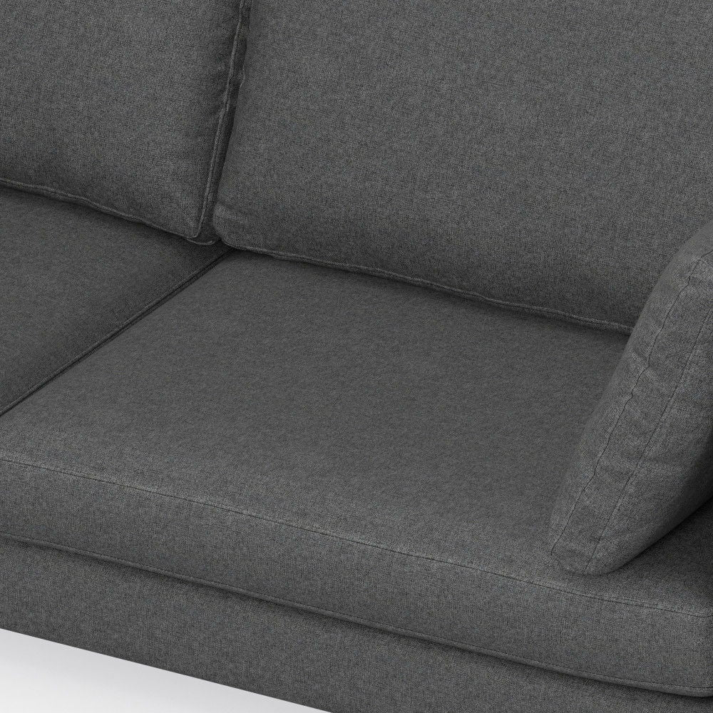 Ava - Mid Century Sofa With Ottoman Set - Dark Gray
