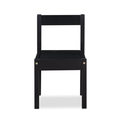 Della - 3-Piece Solid Wood Kids Table & Two Chair Set - Black