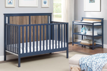 Connelly - 4 In 1 Convertible Crib - Midnight Blue / Vintage Walnut