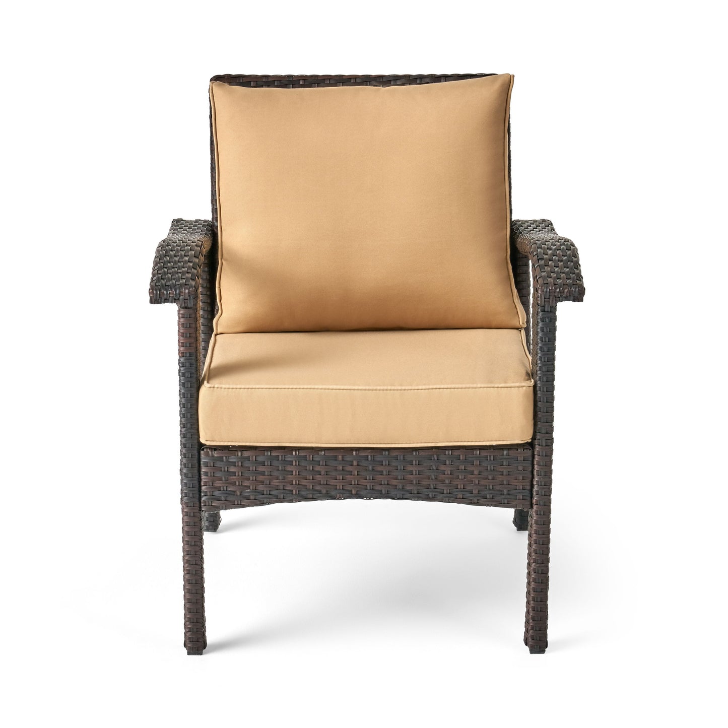 Honolulu - 4 Pieces Wicker Set Outdoor Seating - Brown / Tan With