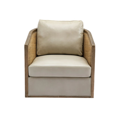 Swivel Barrel Chair, Comfy Round Accent Sofa Chair, 360 Degree Swivel - Oyster Gray