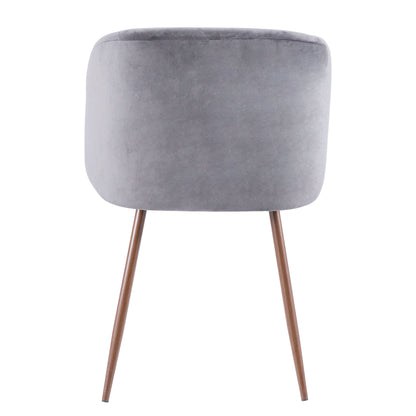 Fran - Contemporary Dining / Chair (Set of 2) - Walnut / Gray