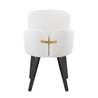 Dahlia - Contemporary Dining Chair (Set of 2) - Black / Cream - Velvet