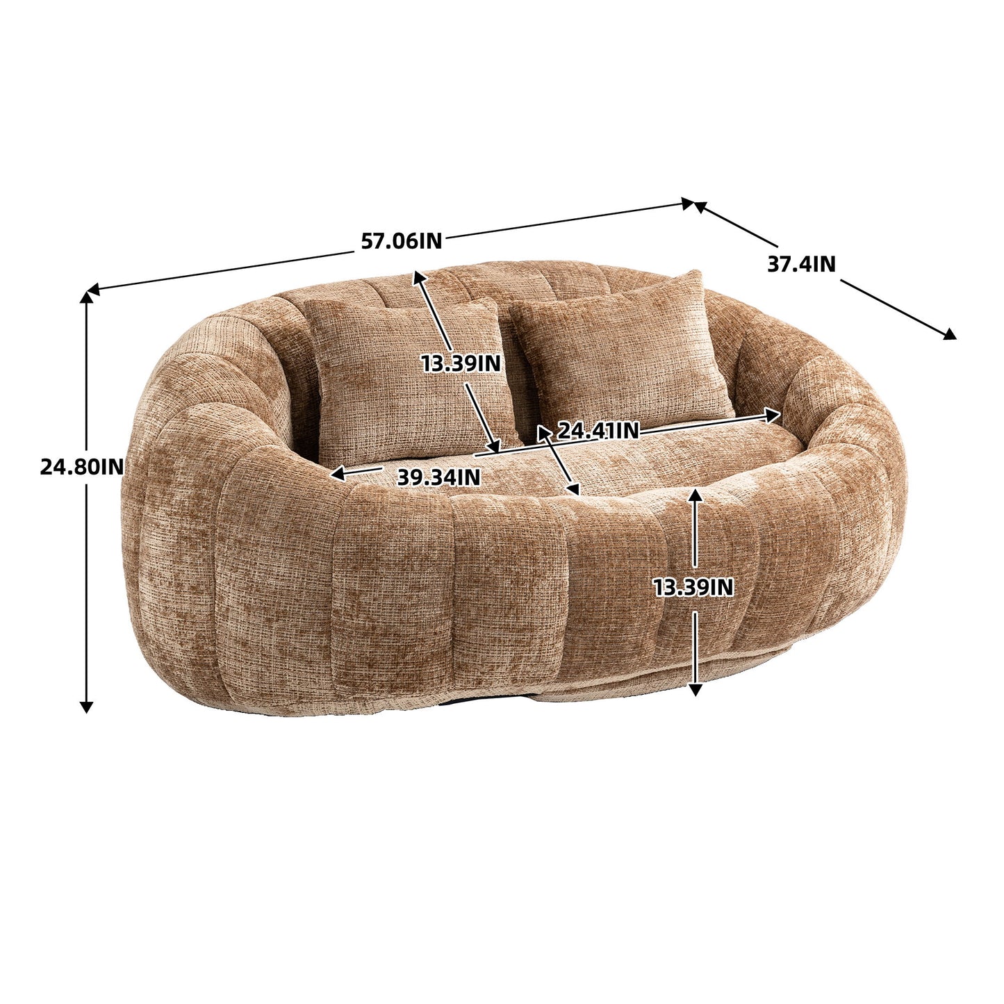 Bean Bag Sofa Lazy Sofa Durable Comfort Lounger High Back Bean Bag Chair Couch - Coffee