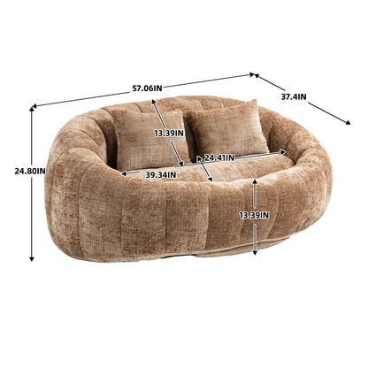 Bean Bag Sofa Lazy Sofa Durable Comfort Lounger High Back Bean Bag Chair Couch - Coffee