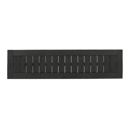 Realm - Outdoor Bench With Slat Panel Top And Base - Dark Gray