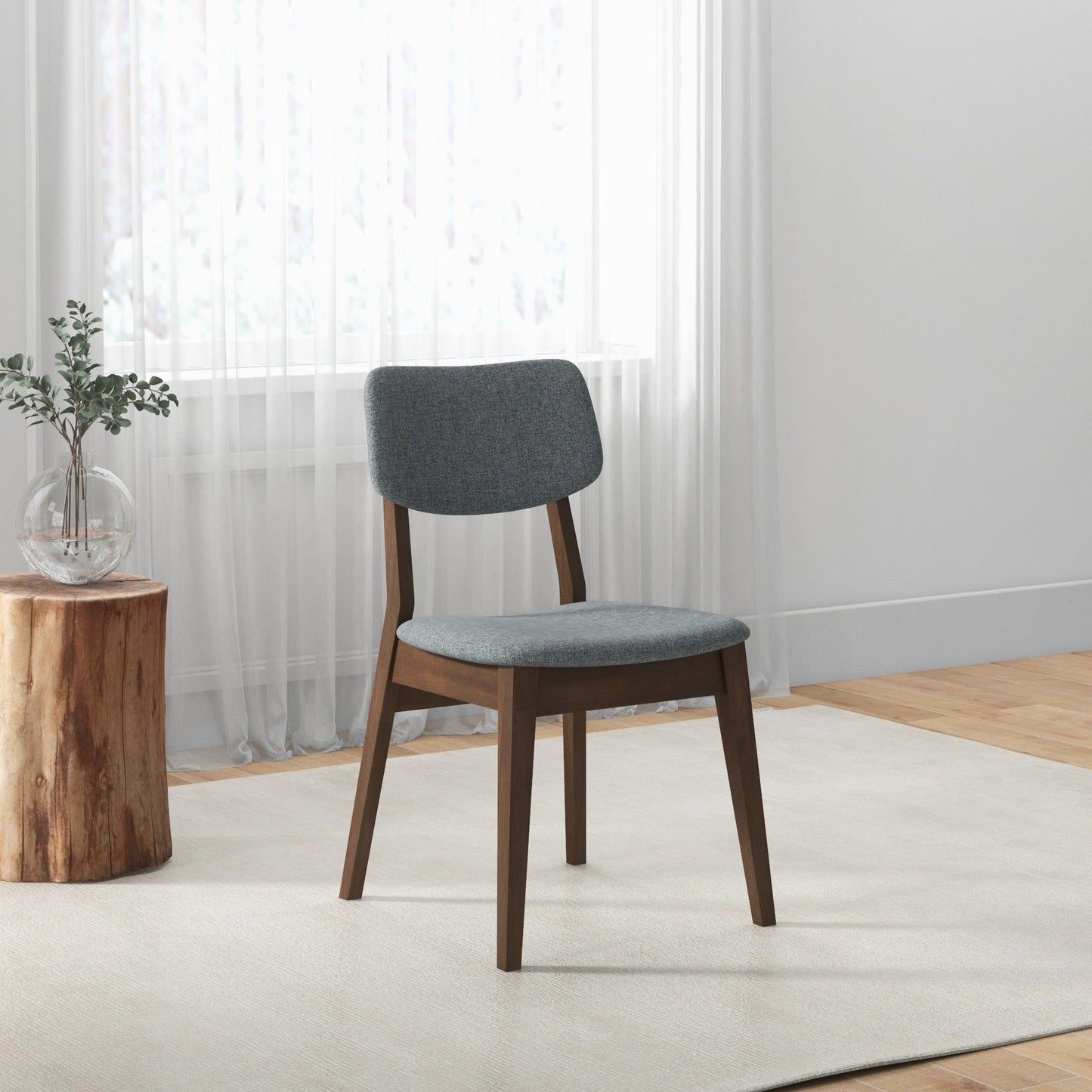 Carlos - Solid Back Side Chair (Set of 2) - Brown / Gray
