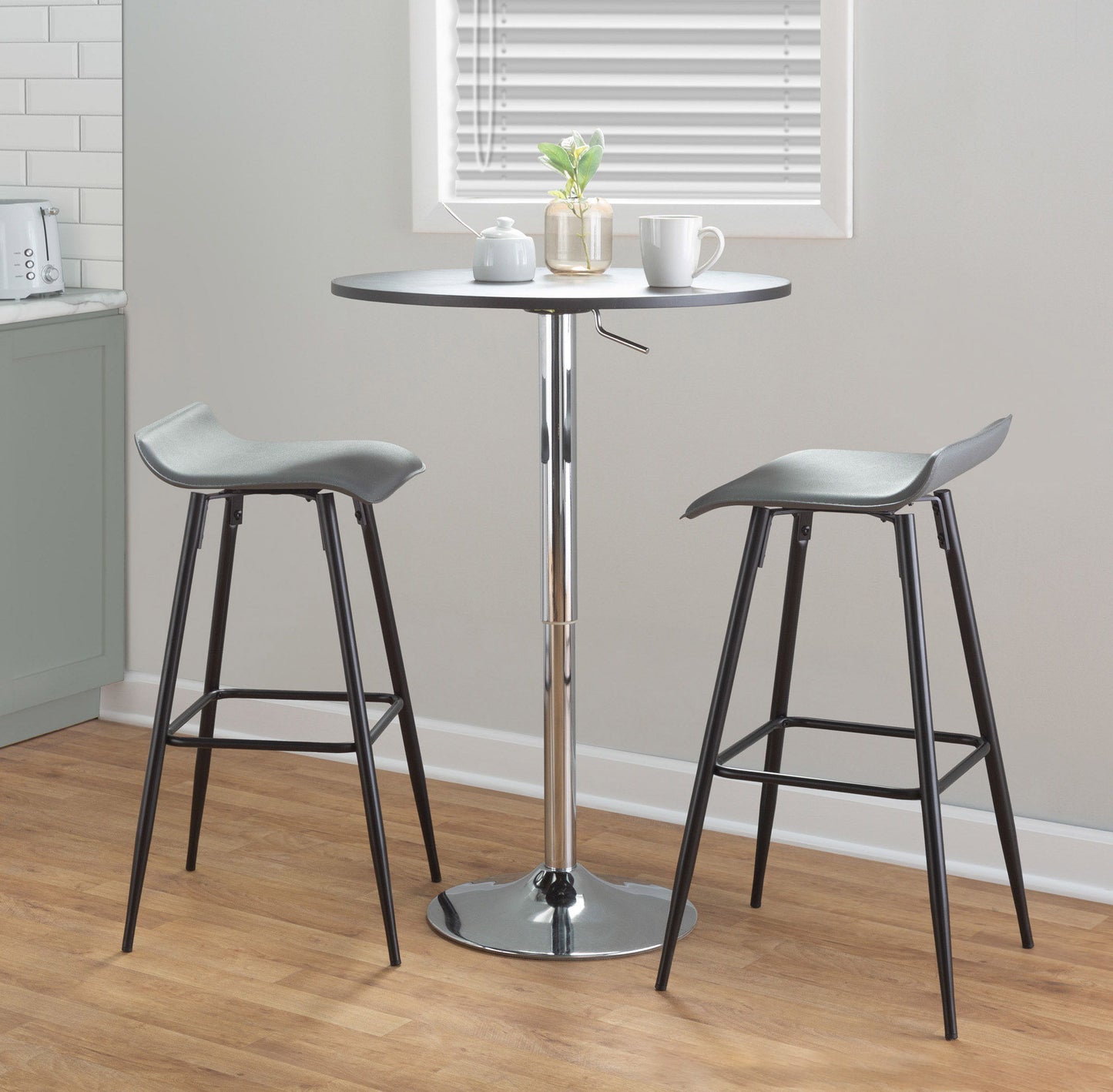 Elia - Contemporary Adjustable Bar Table - Black