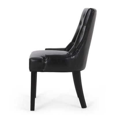 Cheney - Dining Chair (Set of 2) - Contemporary Style With Tufted Diamond Stitching - Black