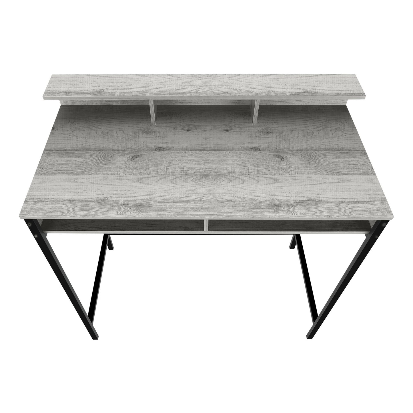 Computer Desk, Home Office, Standing, Storage Shelves, Laptop, Contemporary & Modern - Gray