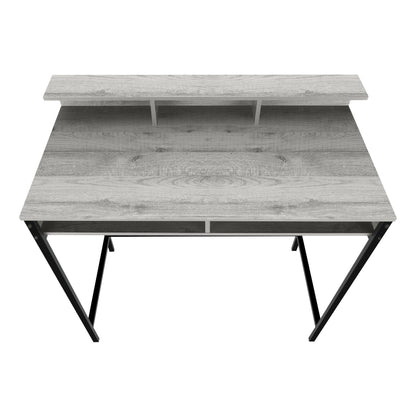 Computer Desk, Home Office, Standing, Storage Shelves, Laptop, Contemporary & Modern - Gray