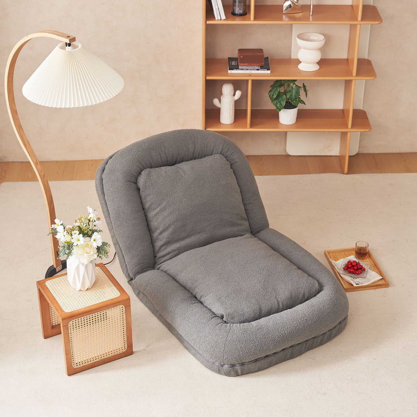 Triple Fold Down Metal Gray Sofa - Gray