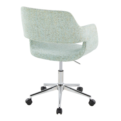 Margarite - Contemporary Task Chair - Chrome / Light Green