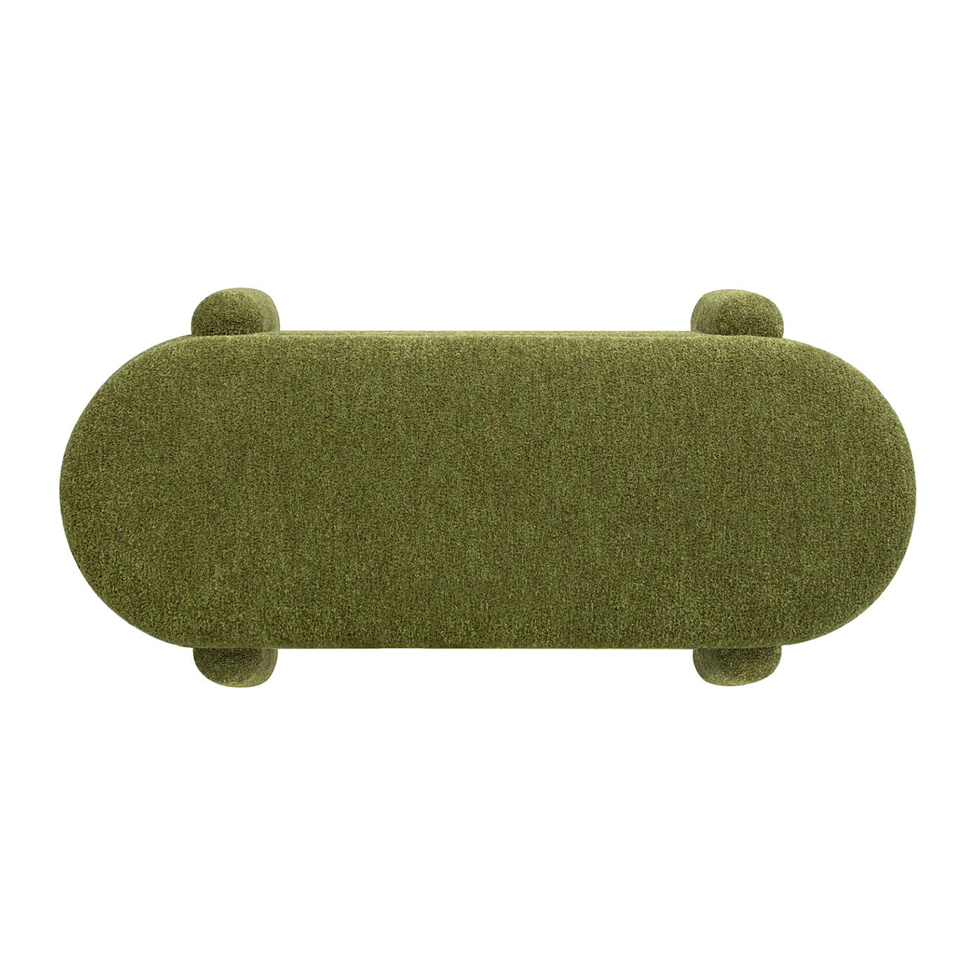 Hugo - Oval Fully Upholstered Storage Bench - Moss Green