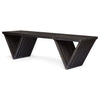 Gloaming - Outdoor Bench With Slat Design And Triangular Base - Dark Gray