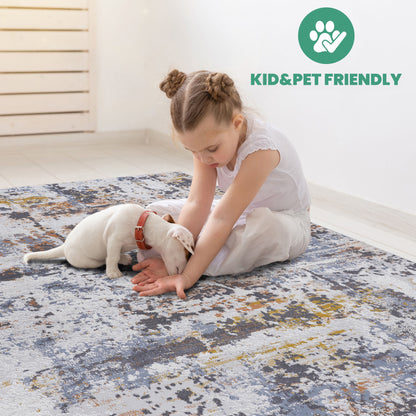 Payas - 2' X 3' Abstract Area Rug - Ivory / Blue