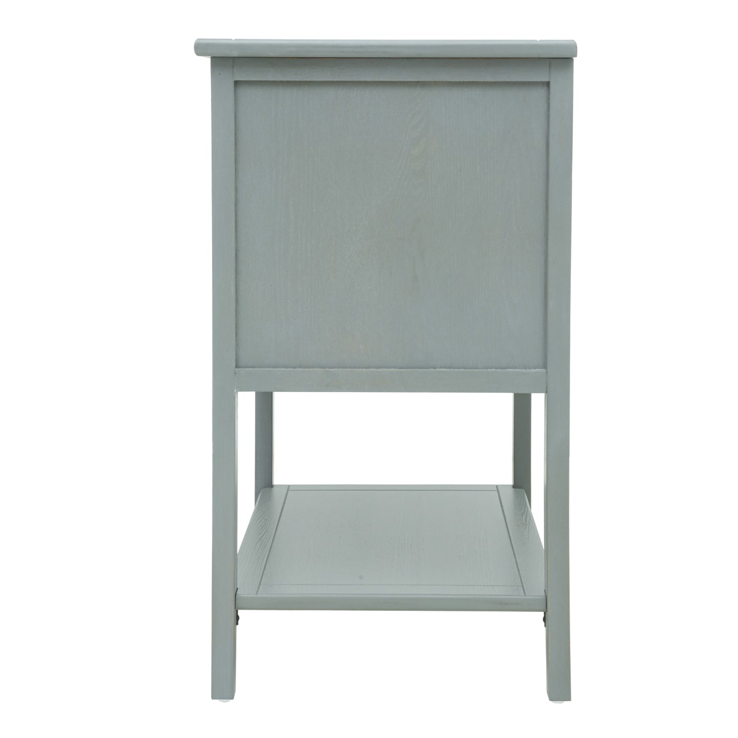 2 Drawer Side Table, American Style, End Table, Suitable For Bedroom, Living Room, Study - Light Gray