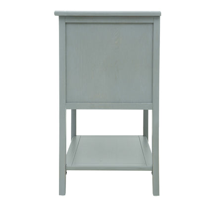 2 Drawer Side Table, American Style, End Table, Suitable For Bedroom, Living Room, Study - Light Gray