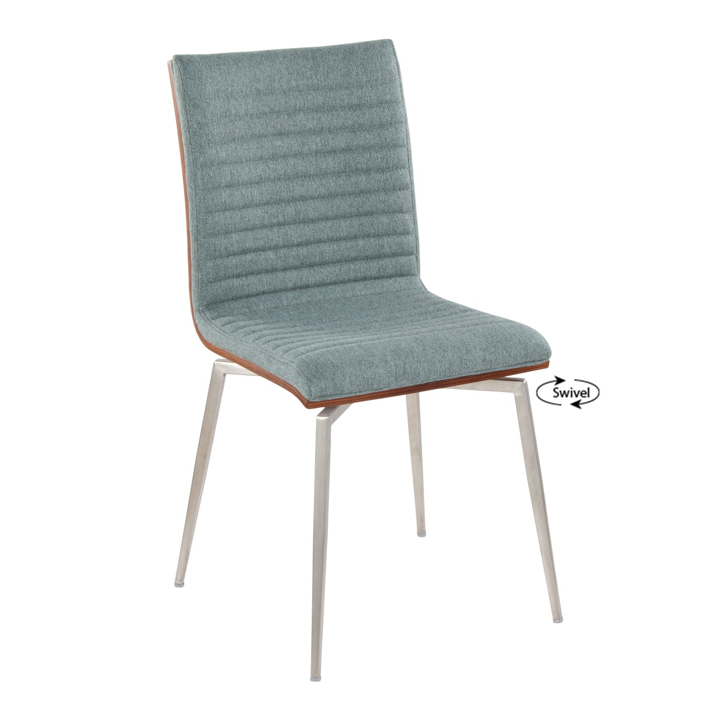 Mason - Contemporary Dining / Chair With Swivel (Set of 2) - Walnut / Green