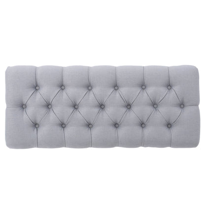 Hilton - Ottoman Bench With Classic Button Tufting - Light Gray