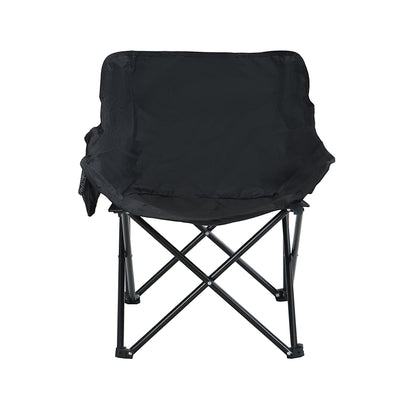 2 Pieces Outdoor Portable Folding Camping Chairs With Carry Bag - Black
