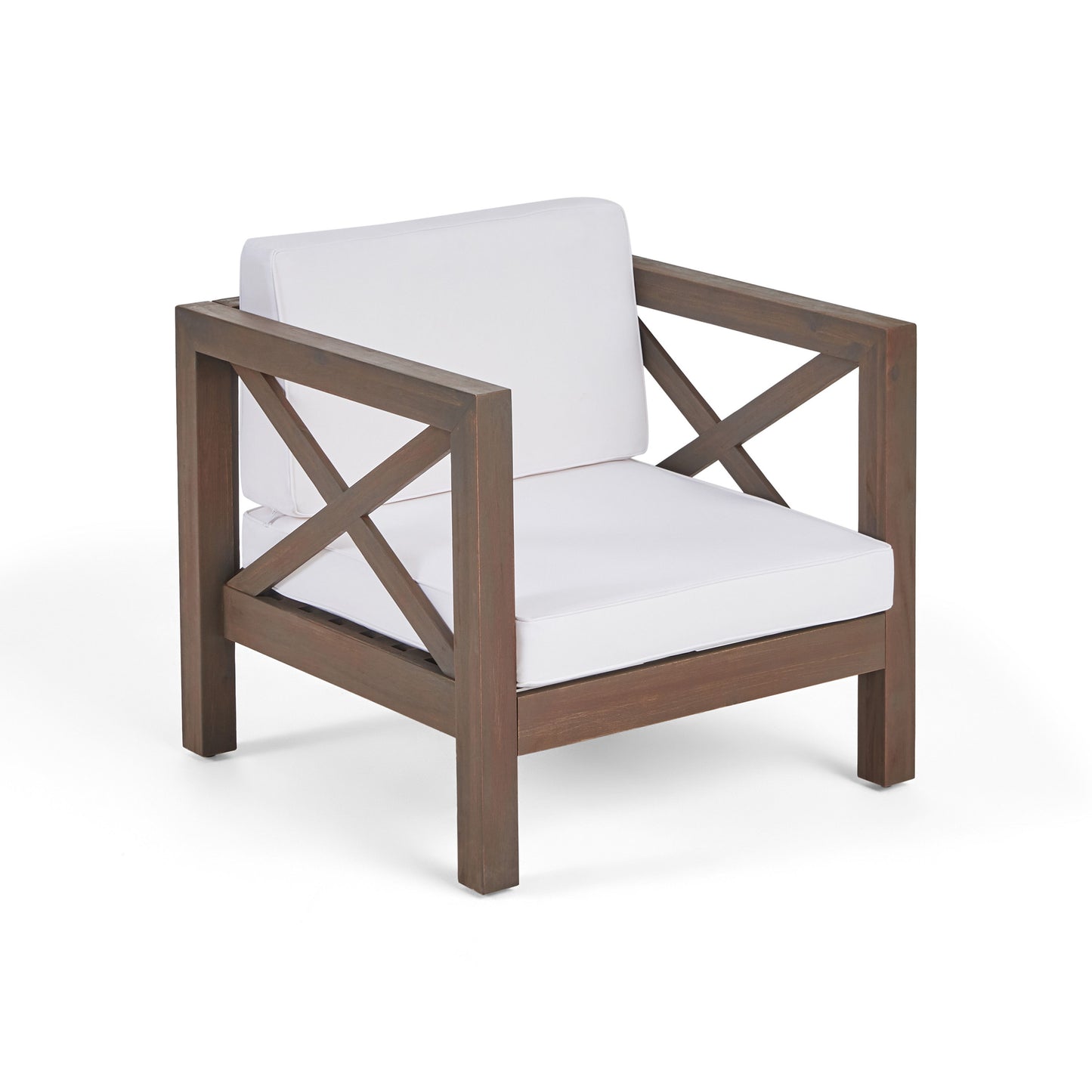 Brava - Modern Club Chair With Water Resistant Cushions - Gray / White