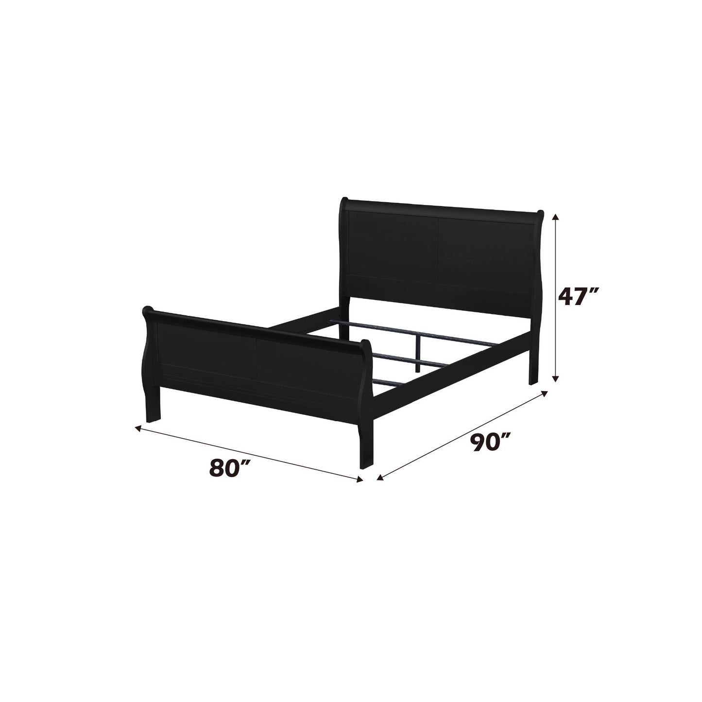 Louis Philippe - 2 Piece Eastern King Bedroom Set - Black
