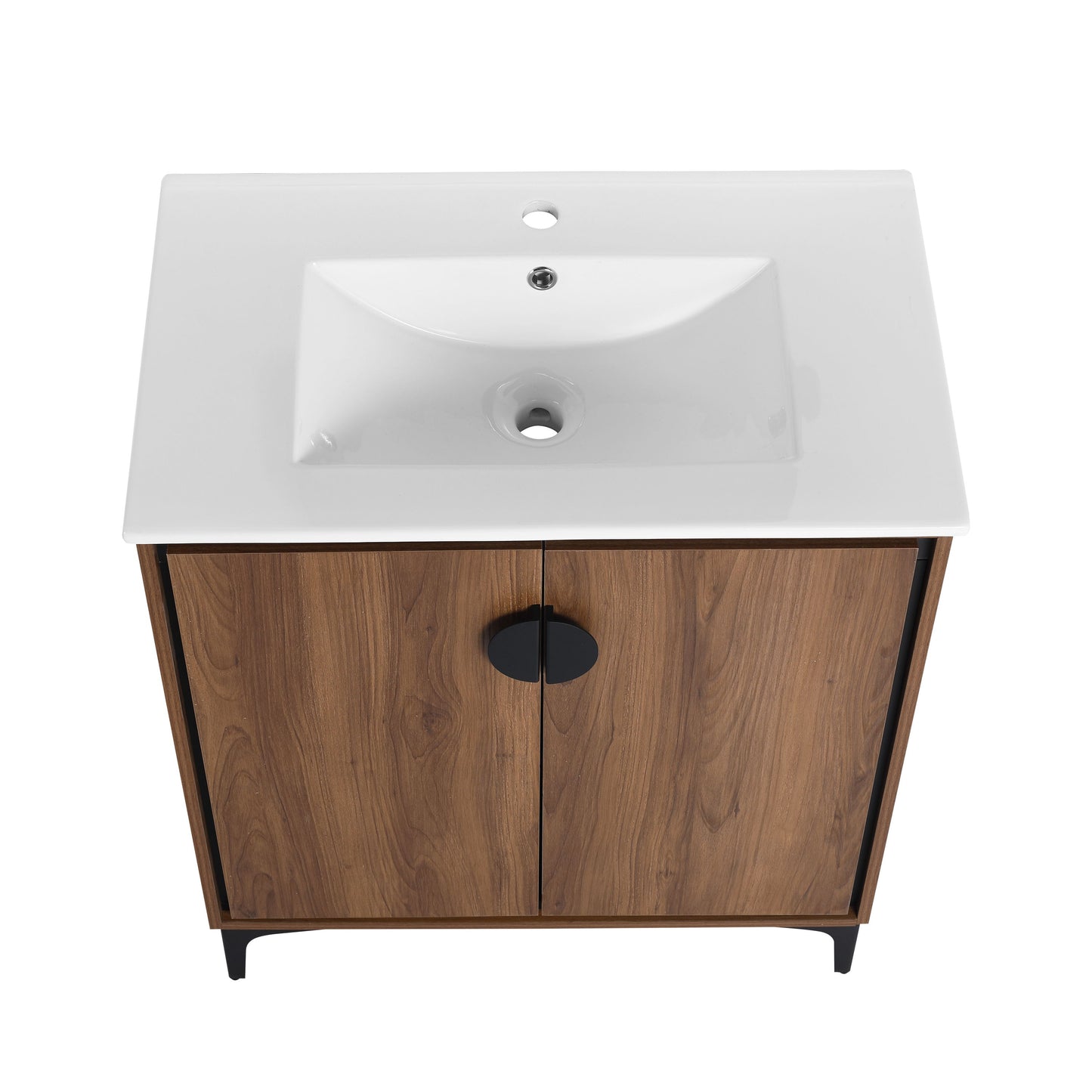 Bathroom Vanity Freestanding Cabinet With Sink - Brown