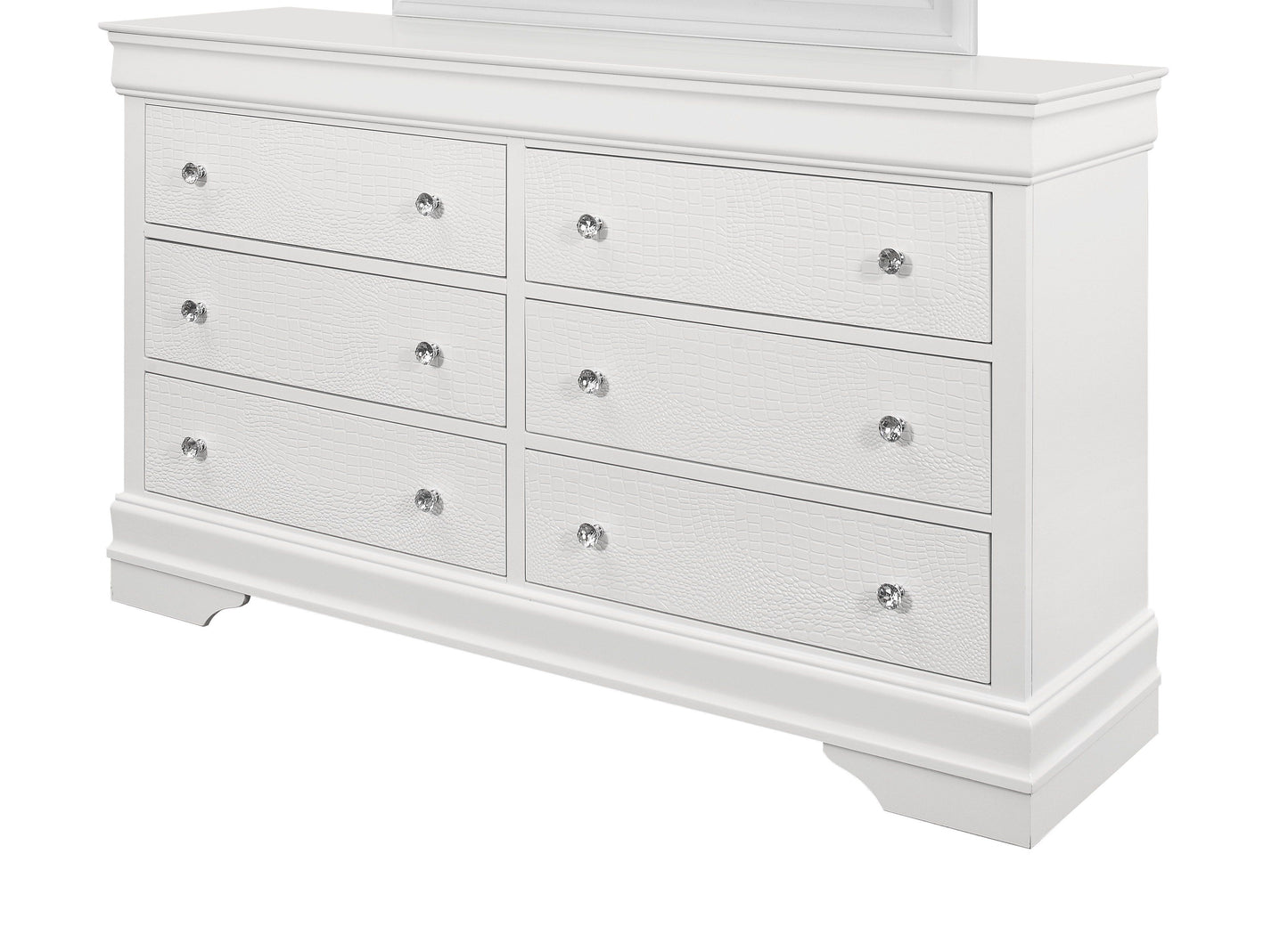 Shaker - Crocodile Metallic Dresser - White