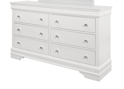 Shaker - Crocodile Metallic Dresser - White