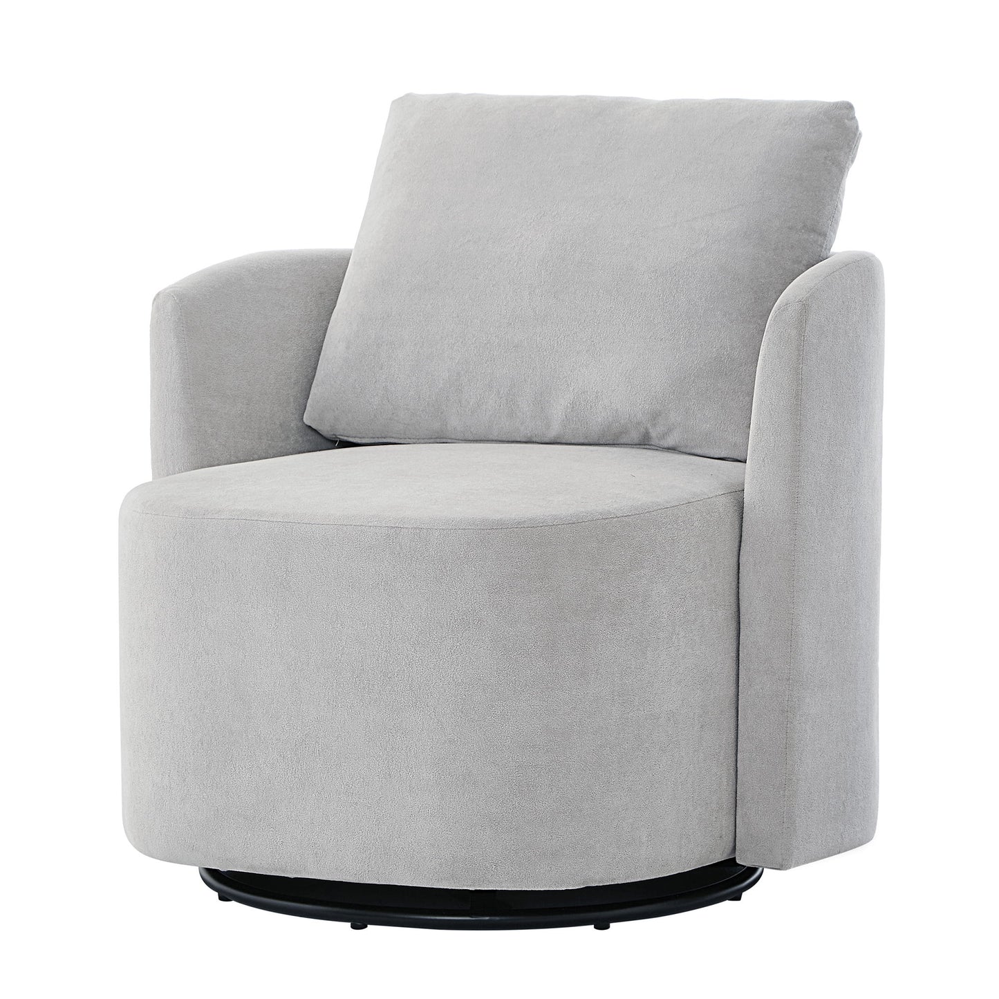 Modern 360ÔøΩÔøΩ Swivel Accent Barrel Armchair Chenille, Upholstered With Curved Design For Living Room, Bedroom, Office, And Hotel - Gray
