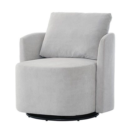 Modern 360ÔøΩÔøΩ Swivel Accent Barrel Armchair Chenille, Upholstered With Curved Design For Living Room, Bedroom, Office, And Hotel - Gray