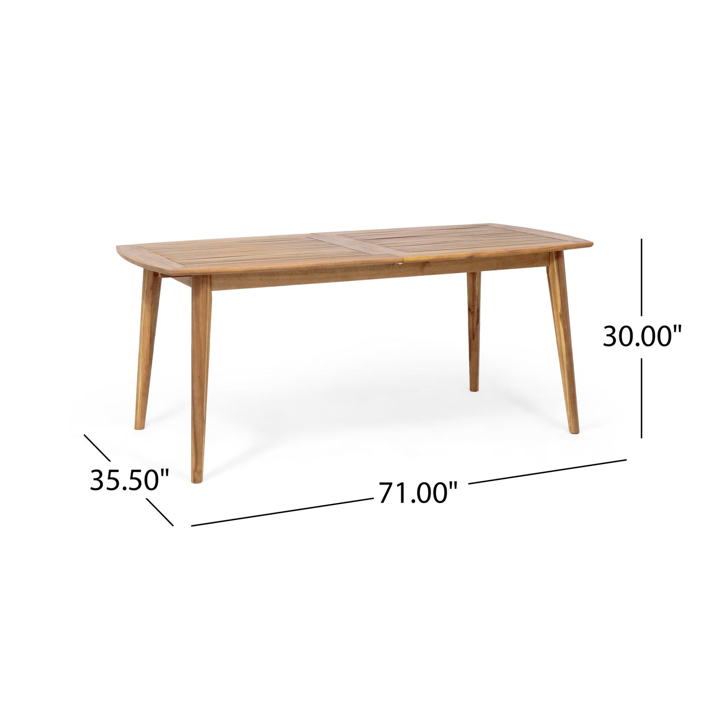 Modern Expandable Outdoor Dining Set With Stackable Chairs - White / Teak