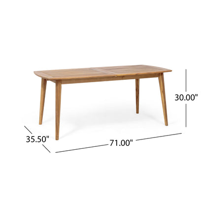 Modern Expandable Outdoor Dining Set With Stackable Chairs - White / Teak