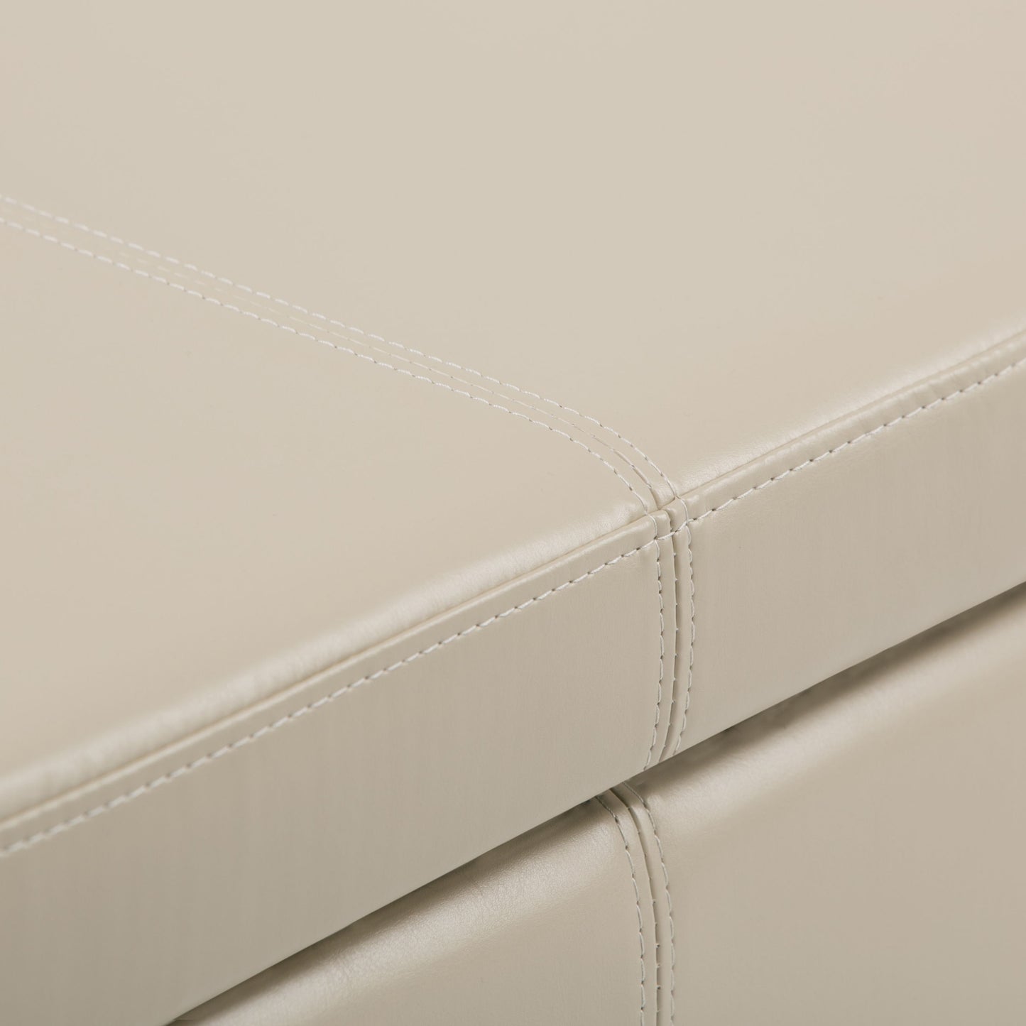 Avalon - Storage Ottoman Bench - Satin Cream