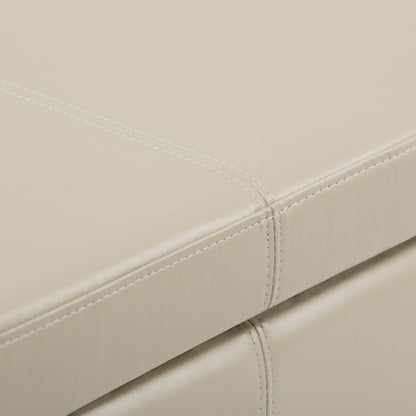 Avalon - Storage Ottoman Bench - Satin Cream