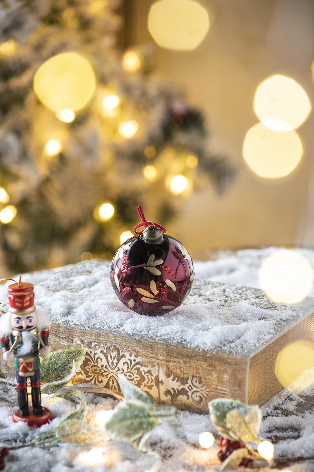Christmas Ball Ornaments, Decorative Hanging Ball Christmas Tree Ornaments, For Holiday Party Decorations (Set of 12) - Red