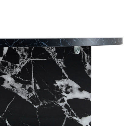 Versatile Round Coffee Table For Various Interior Styles, Exhibiting Modern Minimalism And Nordic Charm - Black / Black White