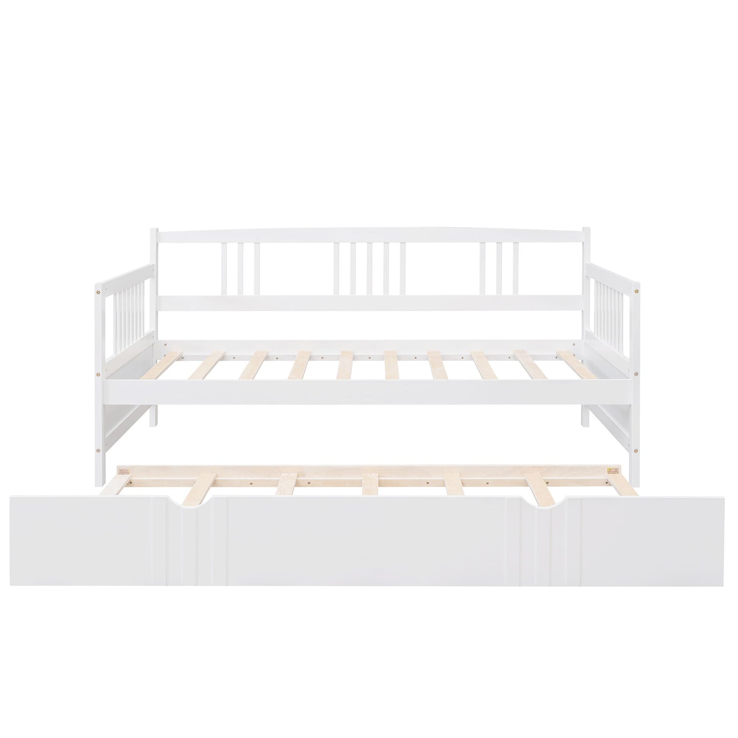Twin Size DayBed With Twin Size Trundle - White